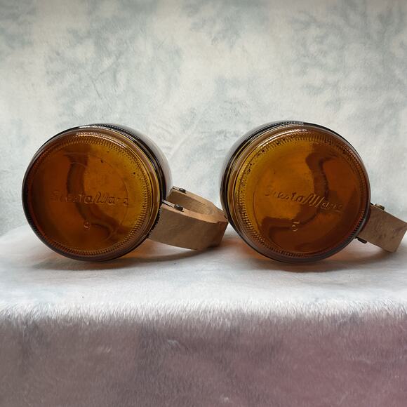 VTG Siesta Ware Amber Brown Cowboy Barrel Beer Mug Wood Handle 2 - Picture 13 of 14
